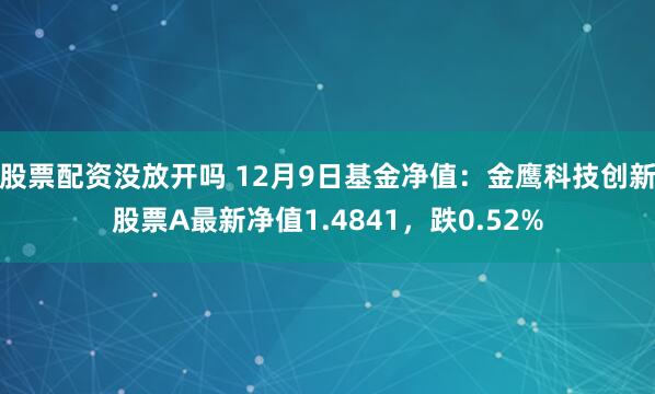 股票配资没放开吗 12月9日基金净值：金鹰科技创新股票A最新净值1.4841，跌0.52%