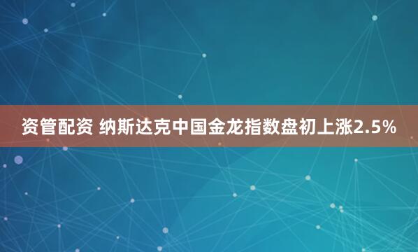 资管配资 纳斯达克中国金龙指数盘初上涨2.5%