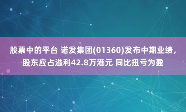 股票中的平台 诺发集团(01360)发布中期业绩，股东应占溢利42.8万港元 同比扭亏为盈