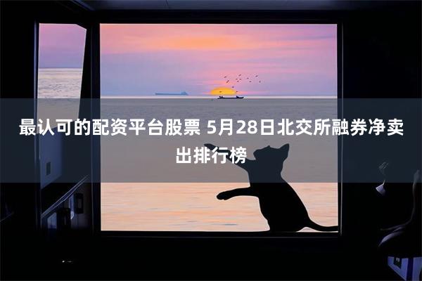 最认可的配资平台股票 5月28日北交所融券净卖出排行榜
